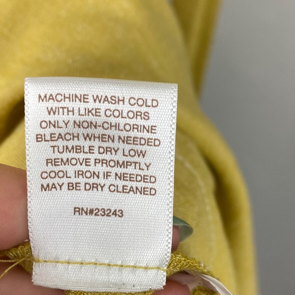 New York & Co x Eva Mendes yellow linen blend shirt dress Medium - Picture 9 of 15